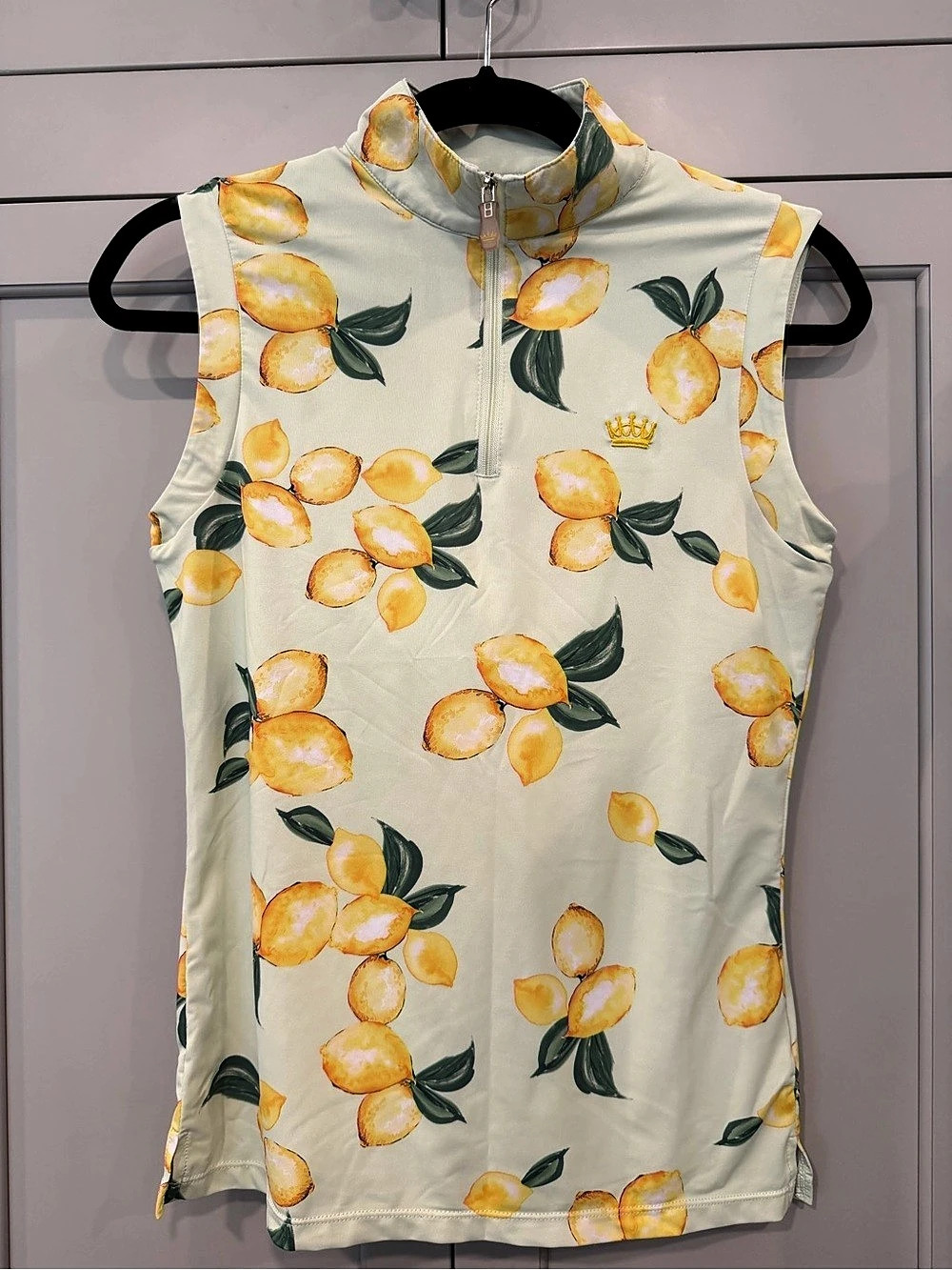 KASTEL Denmark Azure Lemons Sleeveless 1/4 Zip Shirt